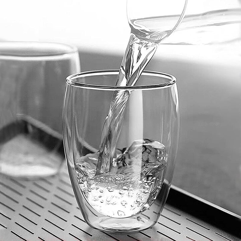BNUNWISH Clear Coffee Mugs Set of 4 12 OZ Insulated Double Wall Glass Tea Cups For Americano Latte Cappuccinos and Beverage - Image 5