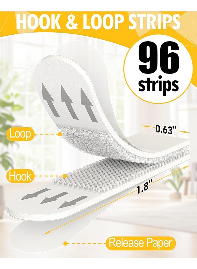 Ba Love 48 Pairs (96 Strips) Picture Hanging Strips Heavy Duty Sticky Picture Hangers for Walls Without Nail, Damage Free Refill Adhesive Poster Strips - Image 2