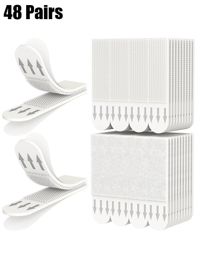 Ba Love 48 Pairs (96 Strips) Picture Hanging Strips Heavy Duty Sticky Picture Hangers for Walls Without Nail, Damage Free Refill Adhesive Poster Strips - Image 1
