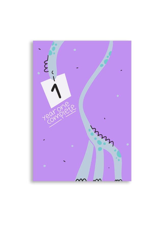 Greeting card ONE YEAR DINO