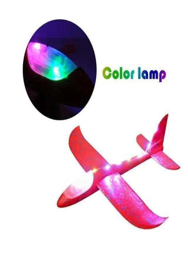 Gladnes طائرة شراعية يدوية كبيرة من الفوم من  مقاس 17.5 بوصة مزودة بإضاءة LED للأطفال - وضعان للطيران، لعبة طائرة خفيفة الوزن من فوم EPP، هدية مثالية لحفلات الهواء الطلق، هدية عيد ميلاد، طائرة تعليمية - Image 2