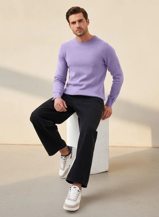 سبلاش فيڤ Men Crew Neck Textured Sweater