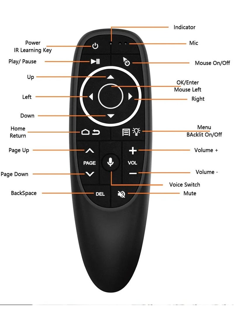 Generic - G10 Voice Air Mouse 2.4GHz Wireless Voice Smart Remote Control for Android TV Box, PC, Laptop Black - Image 1