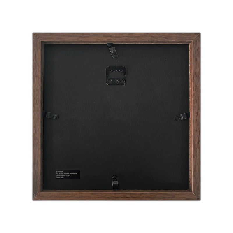 FrameWorks الأطر 8 × 8 داكنة خشب الظل خشبي الإطار - علبة عرض مع مربع ذاكرة خلفية ناعمة مع صندوق عرض زجاجي معب - Image 3