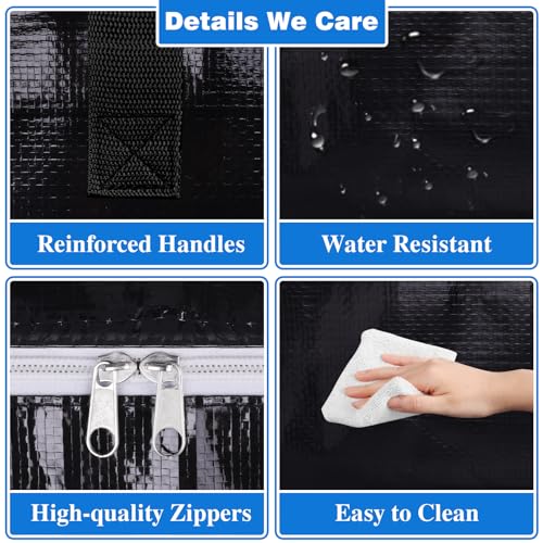 StorageRight Large Moving Bags Heavy Duty Storage Totes for Storage,Packing & Moving Collapsible Moving Supplies with Large Capacity, Reinforced Zippers and Handles, 88L, 8 Packs - Image 3