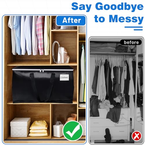 StorageRight Large Moving Bags Heavy Duty Storage Totes for Storage,Packing & Moving Collapsible Moving Supplies with Large Capacity, Reinforced Zippers and Handles, 88L, 8 Packs - Image 4