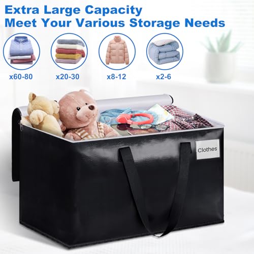 StorageRight Large Moving Bags Heavy Duty Storage Totes for Storage,Packing & Moving Collapsible Moving Supplies with Large Capacity, Reinforced Zippers and Handles, 88L, 8 Packs - Image 5