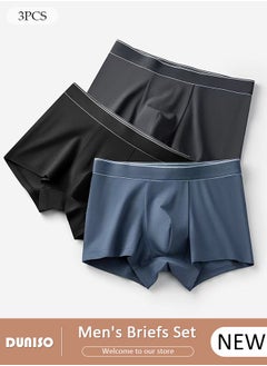 DUNISO 3 Pack Men's Briefs Set Men's Cotton Boxers Short Briefs Underwear Breathable and Soft Underpants with High Elastic Waistband  - Image 1