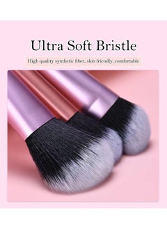 BTFMEI 10PCS Makeup Brushes Set , Travel Makeup Brush with Brush Bag, Portable Cosmetic Brush for Foundation, Eyeshadow, Highlight, Contour, Blush, Concealer (Purple)  - Image 3