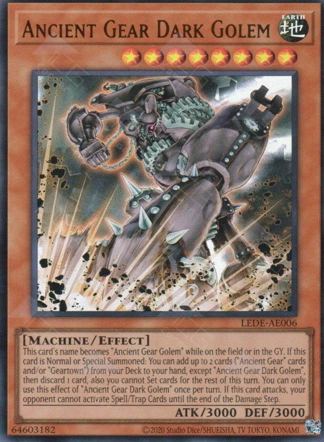 YU-GI-OH! Ancient Gear Dark Golem - LEDE-EN006 - Super Rare - 1st Edition