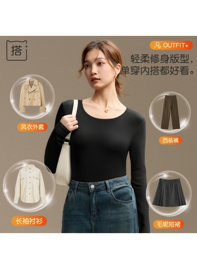 MIIOW Women'S Long-Sleeved Base Layer Stretchy Slim-Fit Seamless Turtleneck Top For Autumn And Spring, Premium Look - Image 4