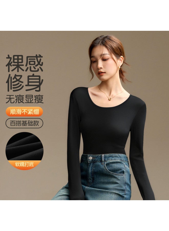 MIIOW Women'S Long-Sleeved Base Layer Stretchy Slim-Fit Seamless Turtleneck Top For Autumn And Spring, Premium Look - Image 2