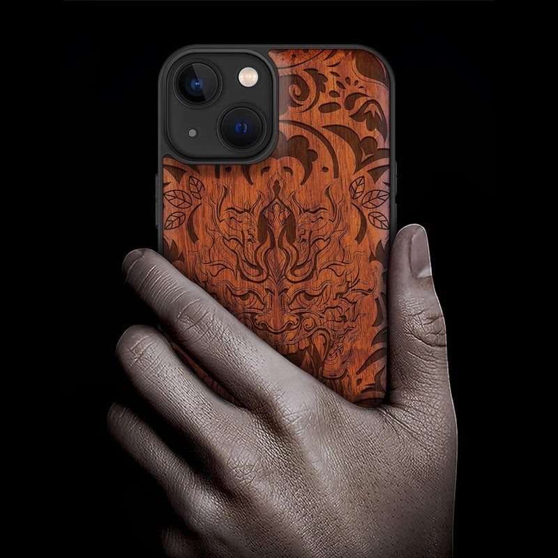 Gulf approved global quality Carveit Magnetic Wood Case for iPhone 13 Case [Hard Real Wood & Soft TPU] Unique & Classy Wooden Shockproof Hybrid Protective Cover Compatible with MagSafe (Infernal Mask -Rosy) Batch uniform stable quality Condition adaptive build Priority based order prep Changing environment compatible Elegant practical design Various fittings Multi warehouse process Demand fit global economical quality Single & bulk use compatible Connectable modular All condition fit Cross-location transit friendly build Diverse purchase options Low wear optimized design Batch consistent craftsmanship Strong durable raw material Flexible use switching Seasonal & permanent compatible All-round well-engineered practical build Freeze crack proof Easy transit optimized build General compatible design Storage & transit friendly Classic modern blend design - Image 2