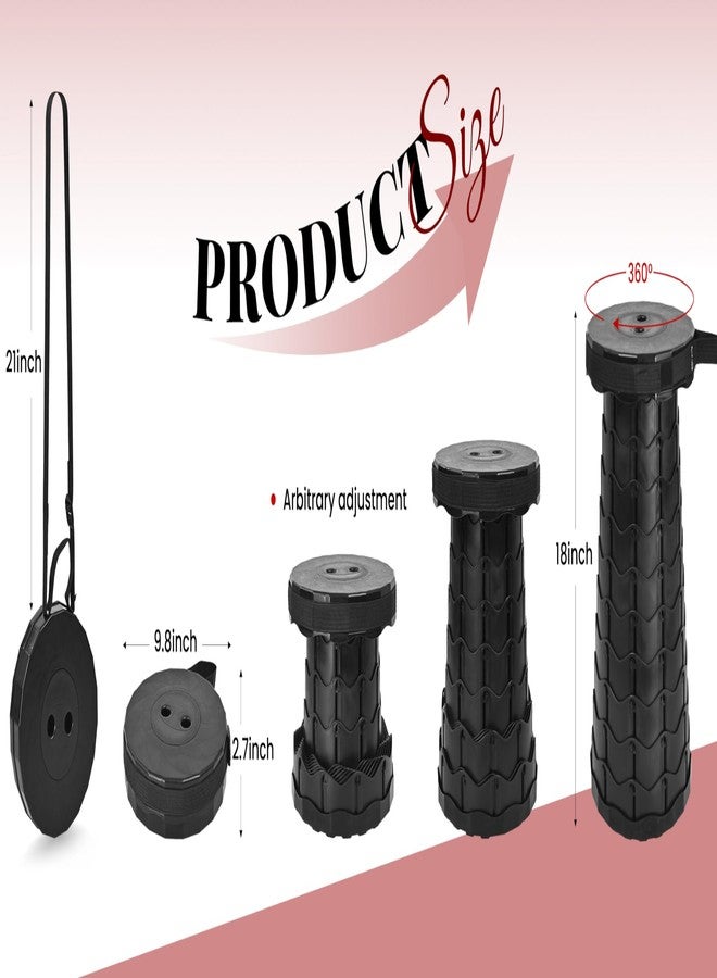 FXKS 2 Pack Portable Telescoping Stool Collapsible Stool with Cushion,Retractable Folding Stool Max Load Capacity 400lbs, Portable Collapsible Stools for Camping Hiking Outdoor BBQ -Black - Image 5
