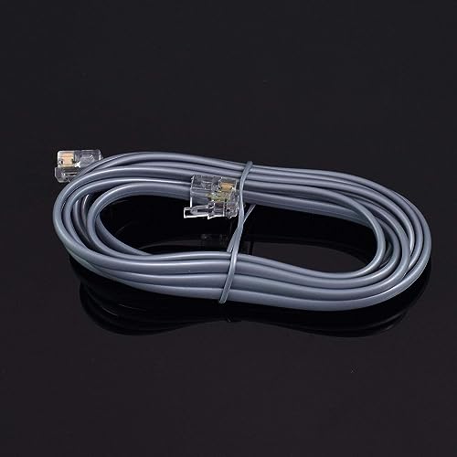 Conext Link RJ11 6P4C Modular Telephone Extension Cable Phone Cord Line Wire (100 Feet, grey) - Image 1