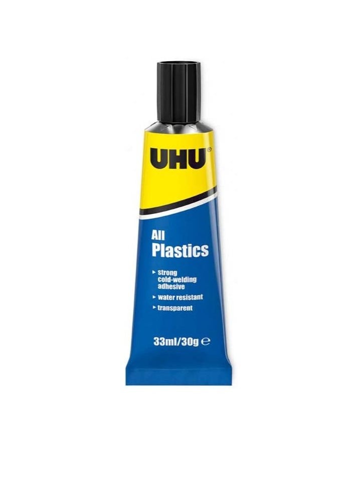 UHU UHU All Plastics Adhesive, Special Repair And Model Making Glue, 33 Ml. Tube, Transparent  - Image 2