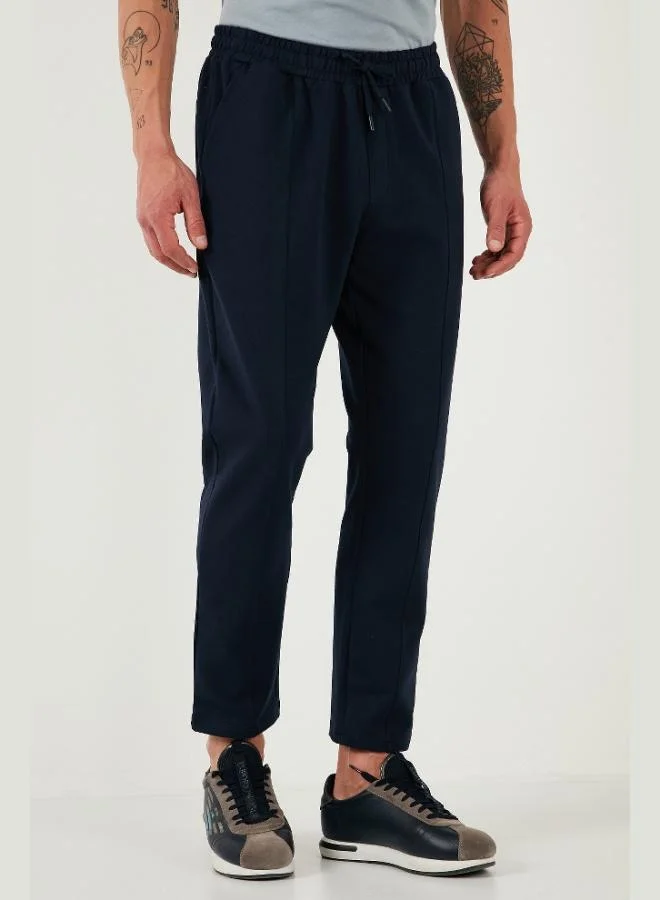 بوراتي بنطلون رياضي رجالي قطن بخصر مرتفع بقصة مستقيمة من بوراتي