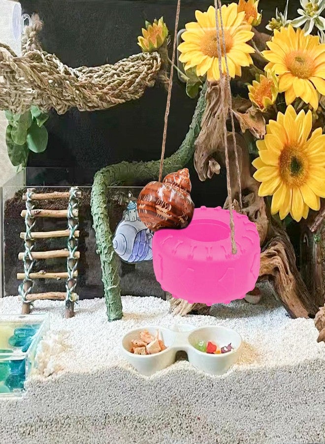 Neeenn Hermit Crab Tire Swing Toy, Hermit Crab Climbing Toy, Reptile Tank Aquarium Decoration Accessory, Suitable for Small to Medium Sized Hermit Crabs, 3.7 Inches in Diameter - Image 2