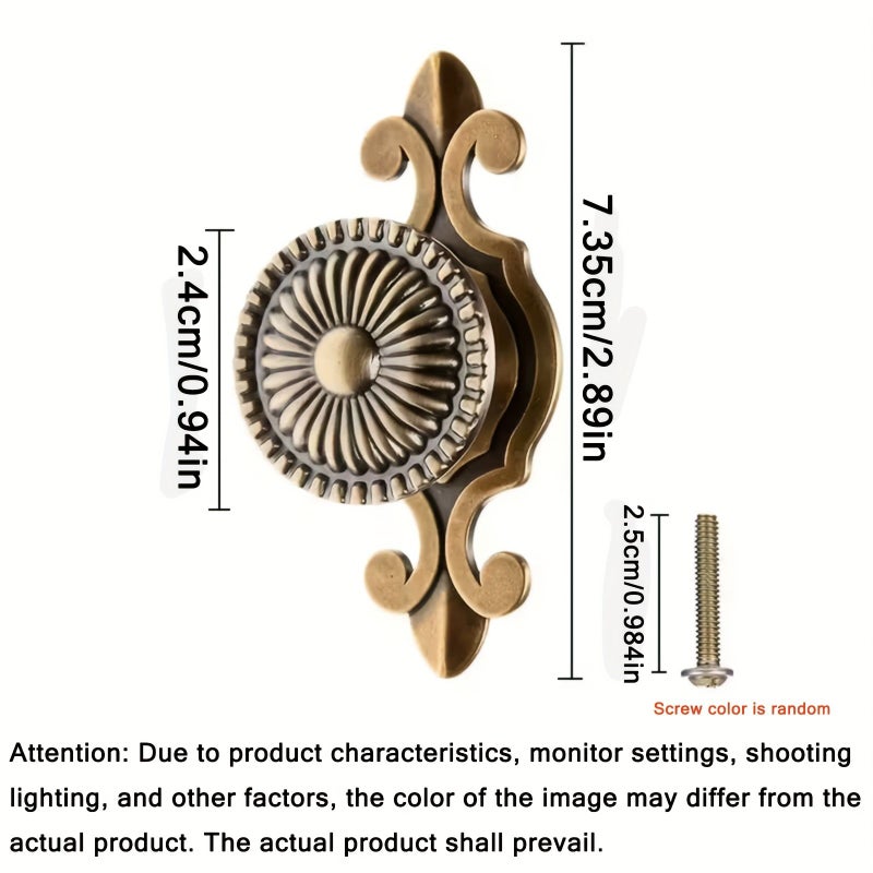Bronze Vintage Style Cabinet Door Handles Retro Mushroom Drawer Pulls With Backplates Polished Zinc Alloy Metal Cabinet Handles Suitable For Kitchen Cabinets Wardrobes Includes 4 Installation Screws - Image 3