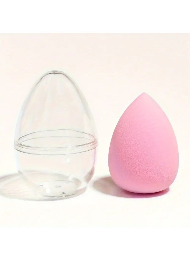 Goolsky 1pc Makeup Sponge With 1pc Storage Box, Beauty Blender Concealer Sponge Applicator For Foundation, Creams And Powders, Wet And Dry Use  - Image 1