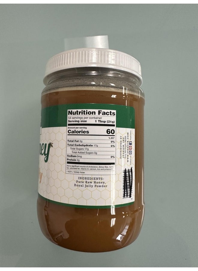 Stakich - Stakich Royal Jelly Enriched Raw Honey - Pure, Unprocessed, Unheated - 40 Ounce - Image 1