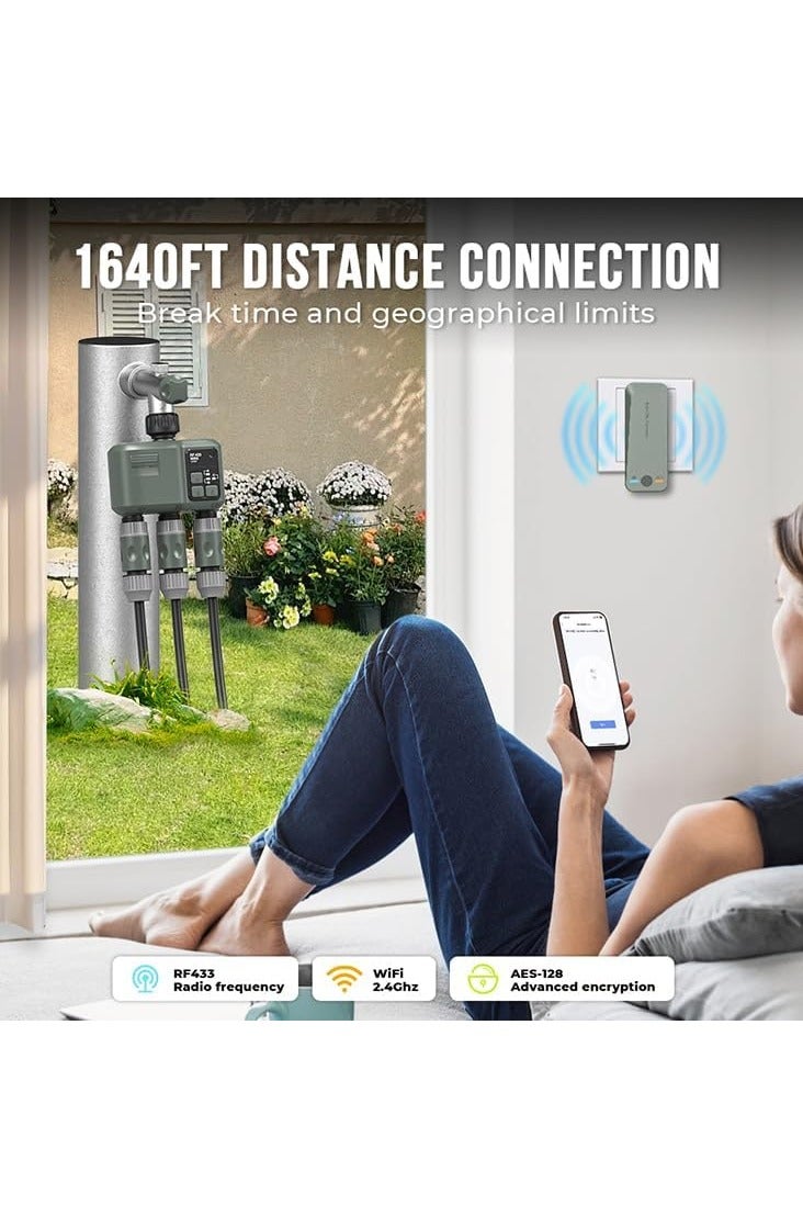 Egardenkart Water Timer WiFi - Multifunctional Sprinkler Timer for Automatic Irrigation System | Sprinkler Controller | Waterproof Irrigation, WiFi 3 Outlet - Image 3