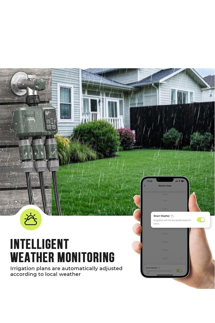 Egardenkart Water Timer WiFi - Multifunctional Sprinkler Timer for Automatic Irrigation System | Sprinkler Controller | Waterproof Irrigation, WiFi 3 Outlet - Image 5