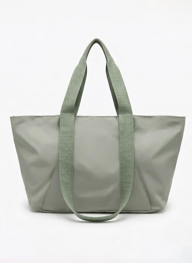 CAVA Essential Tote Bag for Women | Lightweight Nylon Gym & Swim Tote | Spacious Everyday Carry Bag with Dual Straps & Towel Holder (Sage Green, Medium) - Image 5