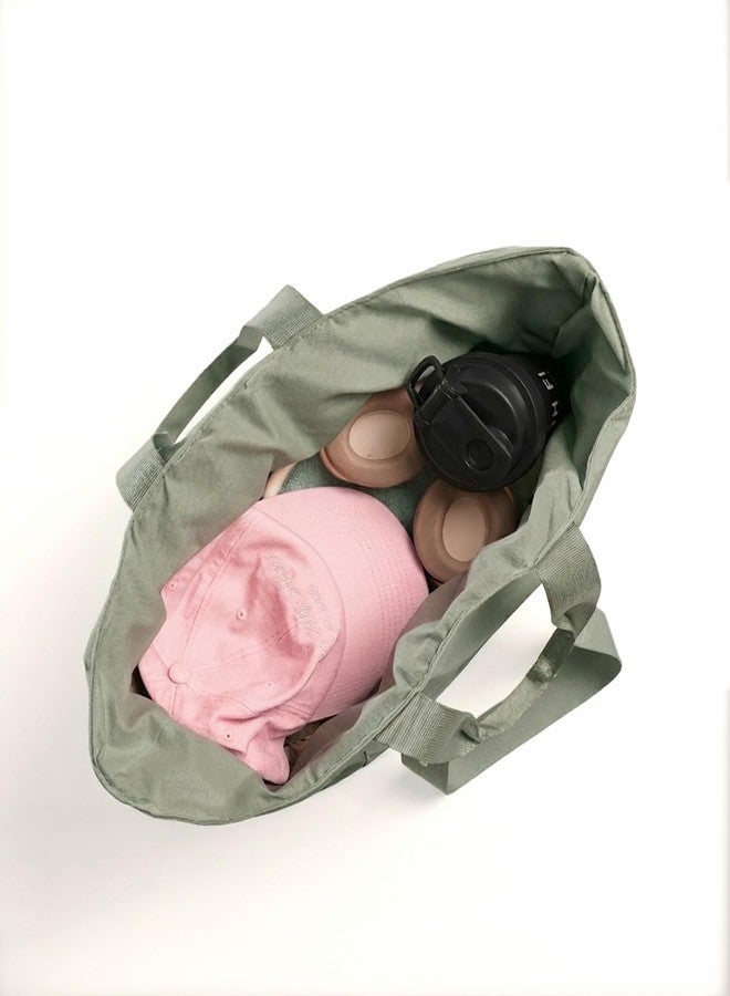CAVA Essential Tote Bag for Women | Lightweight Nylon Gym & Swim Tote | Spacious Everyday Carry Bag with Dual Straps & Towel Holder (Sage Green, Medium) - Image 4