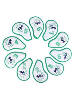 10Pcs Iron Golf Club Head Putter PU Protective Covers Set Accessory with Printing Embroidery