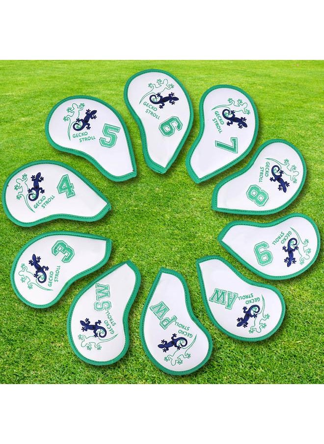 Thoraya - 10Pcs Iron Golf Club Head Putter PU Protective Covers Set Accessory with Printing Embroidery - Image 1