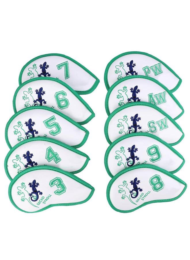 Thoraya - 10Pcs Iron Golf Club Head Putter PU Protective Covers Set Accessory with Printing Embroidery - Image 1