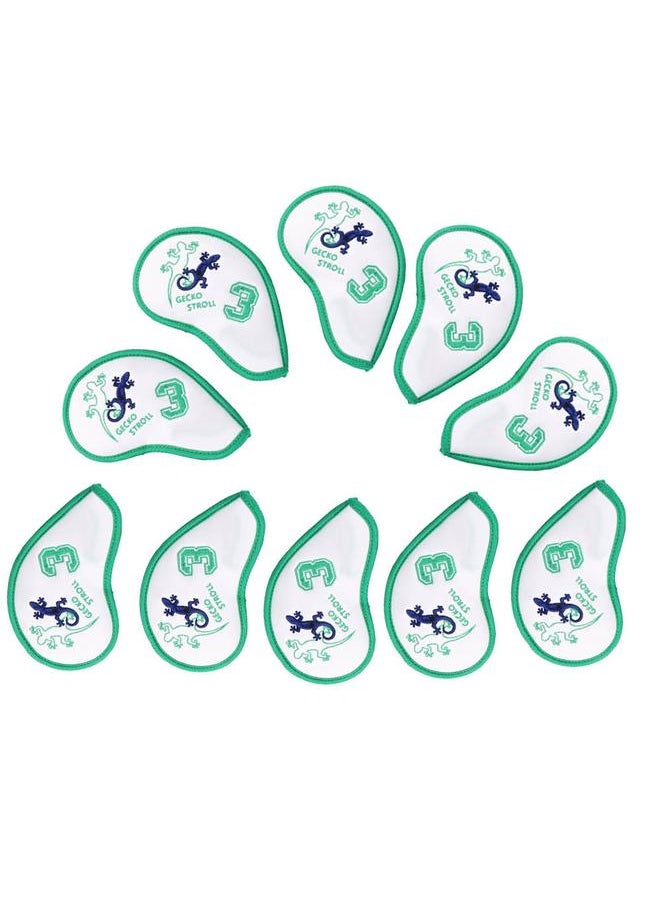 Thoraya - 10Pcs Iron Golf Club Head Putter PU Protective Covers Set Accessory with Printing Embroidery - Image 1