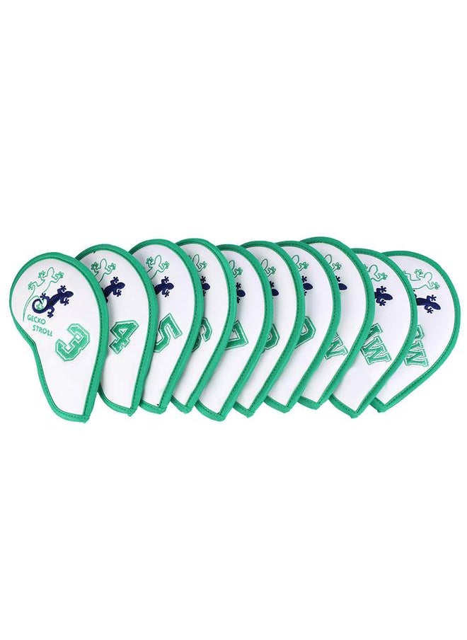 Thoraya - 10Pcs Iron Golf Club Head Putter PU Protective Covers Set Accessory with Printing Embroidery - Image 1