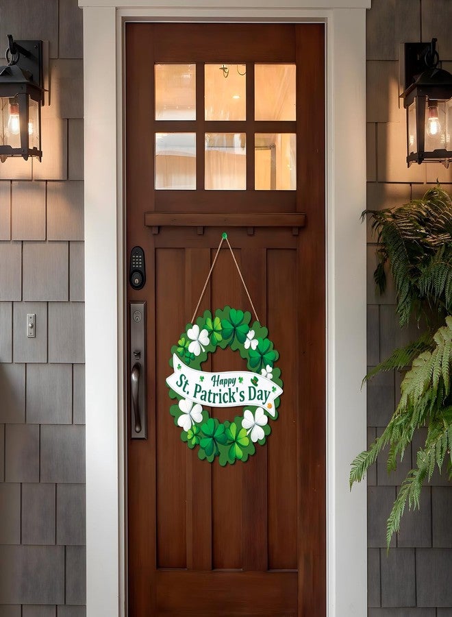 luck sea St Patrick’s Day Decorations Shamrock Wreaths for Front Door Decor - Welcome Foldable Sign with Magnetic for Irish March Home Wall Porch - Image 4