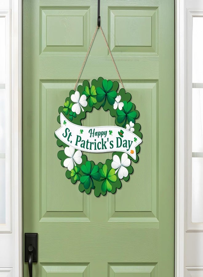luck sea St Patrick’s Day Decorations Shamrock Wreaths for Front Door Decor - Welcome Foldable Sign with Magnetic for Irish March Home Wall Porch - Image 2