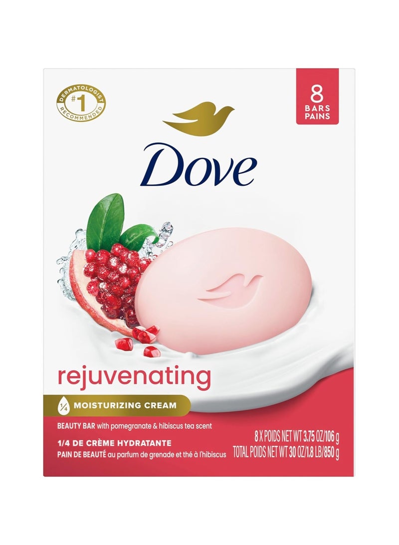 دوف صابون دوف جو فريش بيوتي بار، رمان وليمون لويزة، 4 أونصة، 8 قطع