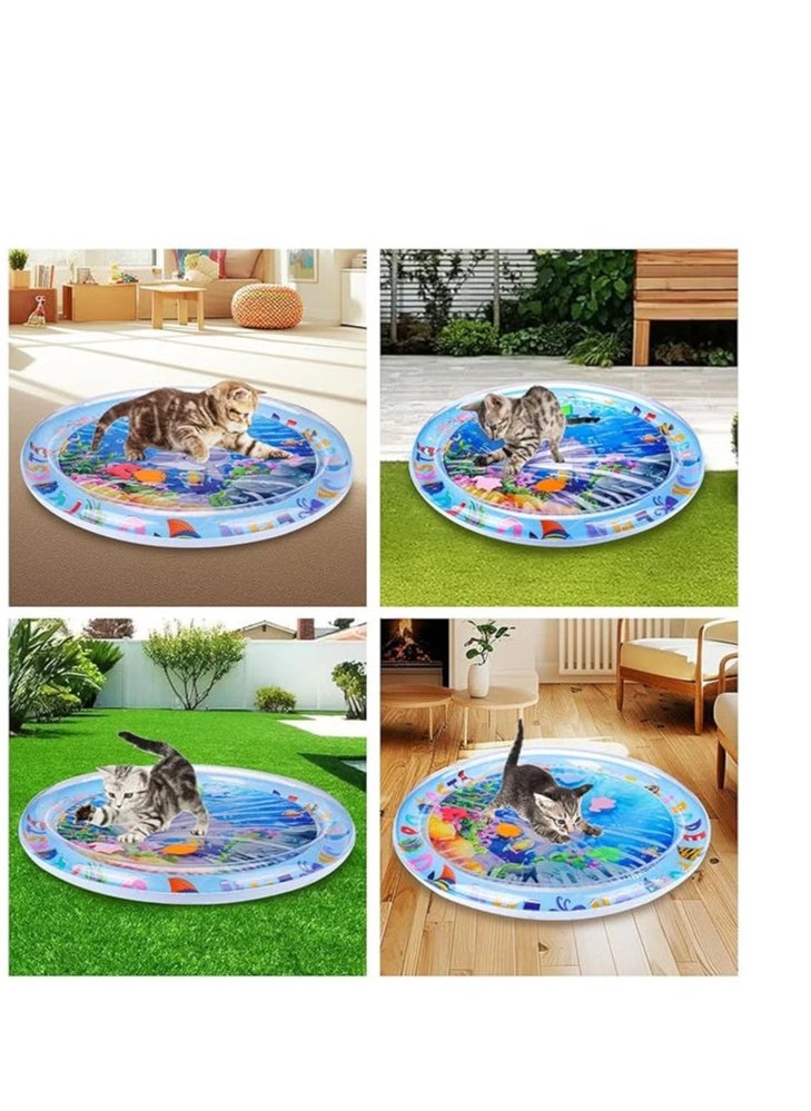 CAT - Pet Water Sensory Mat for Cats & Dogs – Interactive Splash Pad & Cooling Play Mat for Pets – Fun Water Play for Indoor & Outdoor Use// pet water play mat - Image 1