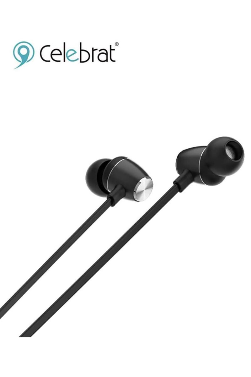 Celebrat A22 Bluetooth Wireless Neckband Sport Earphones - Black - Image 3