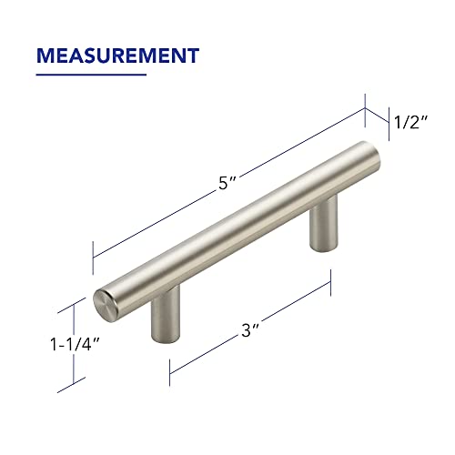 Ravinte Hardware 20 Pack Cabinet Handles with 3 Inch 76mm Hole Center Brushed Nickel Cabinet Pulls Stainless Steel Drawer Pulls Kitchen Knobs for Dresser Drawer 5 Inch Overall Length - Image 3