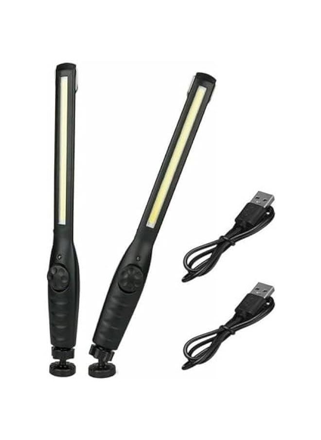 Generic LED Rechargeable Work Light Super Bright Magnetic Flashlight for Camping Car Repair Emergency (2 PCS)  - Image 1