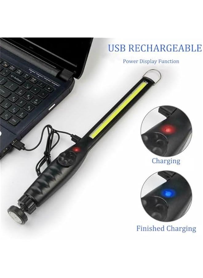 Generic LED Rechargeable Work Light Super Bright Magnetic Flashlight for Camping Car Repair Emergency (2 PCS)  - Image 3
