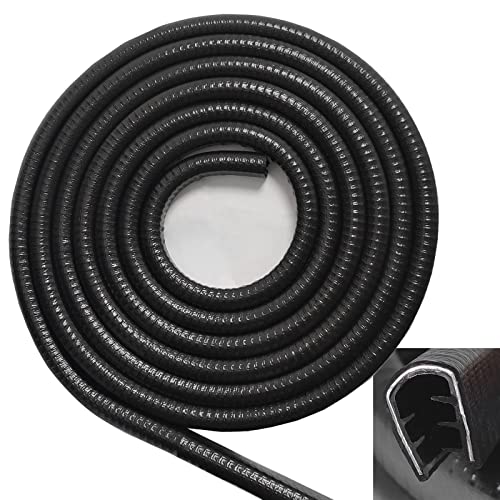 SYOAUTO حافة trim كبيرة من SYOAUTO تناسب حافة 1/4 بوصة، 10 أقدام (3 متر) حافة مطاطية سوداء لقارب trim molding - Image 1