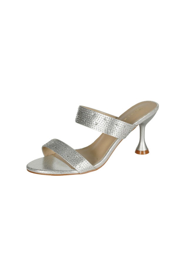 ZAYNA زينا كعب متوسط نسائي سهل الارتداء فضي - Image 3