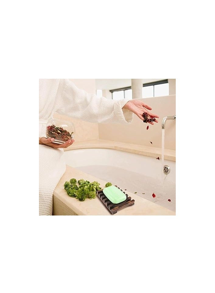 Cool Baby COOLBABY Wooden Soap Dish Bamboo Holder Sink Deck Box Tray 2PCS - Image 2