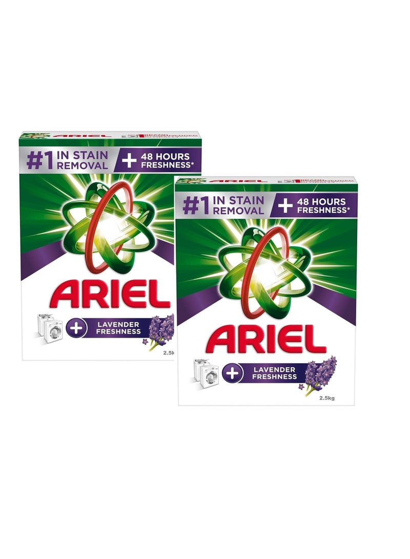 Ariel Lavender Detergent Powder 2.5kg pack of 2 - Image 2