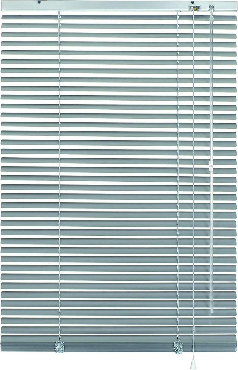 Gardinia Aluminium Venetian Blind, Privacy Screen, Light and Glare Protection, Wall and Ceiling Mounting, All Mounting Parts Included, Aluminium Venetian Blind, Silver, 80 x 140 cm (W x H) - Image 1