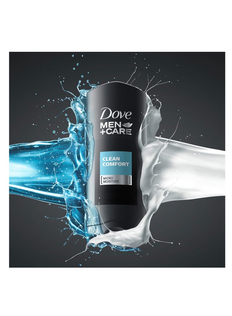 Dove Men+Care DOVE MEN + CARE Body and Face Wash Clean Comfort 4 Count for Healthier and Stronger Skin Effectively Washes Away Bacteria While Nourishing Your Skin, 18 oz - Image 3
