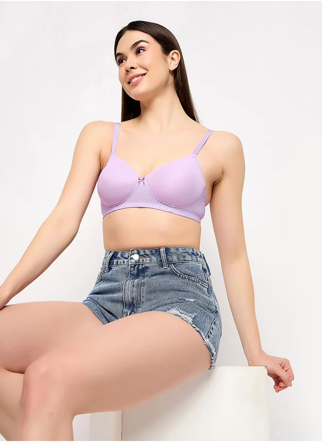 كلوفيا Clovia Padded Non-Wired Full Coverage T-shirt Bra in Lilac