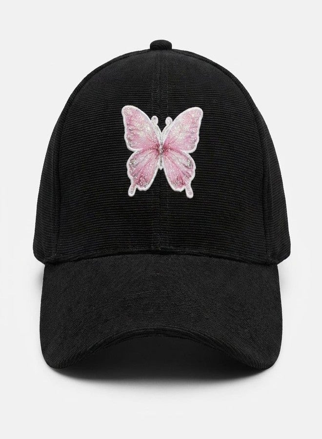 TOP TRICK Girls Stylish Cap/Graphic Print Caps for Girls & Womens/Sports Baseball Adjustable Cap for Girls & Women-1pcs Black - Image 2